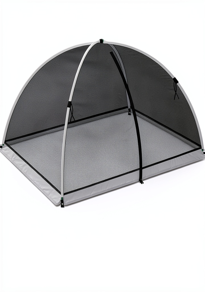 PACETAP pond netting dome installed over a garden pond