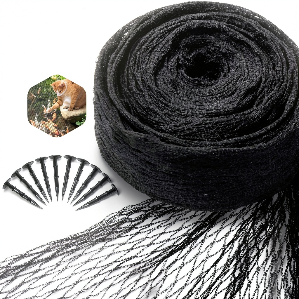'AKIT pond netting stretched over a garden pond with clear water and fish'