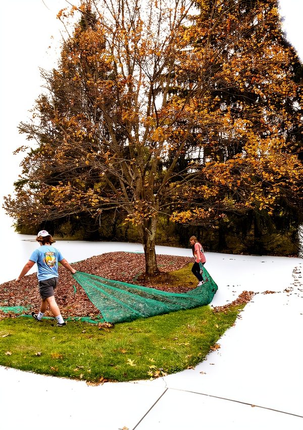 No Rake Net HDPE Leaf Collection Reusable Lawn Netting-3