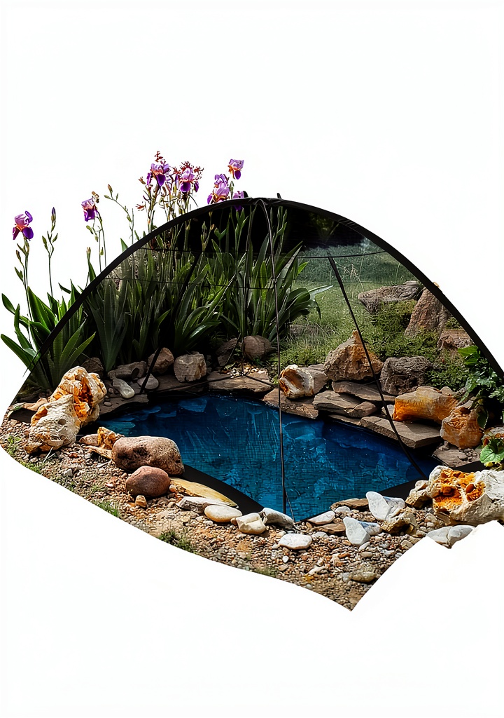 DEERFAMY pond netting installed over a garden pond