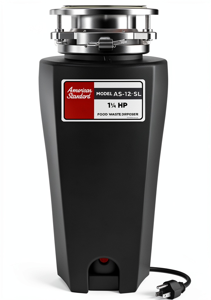 Installing American Standard 1.25 HP Slim Black Garbage Disposal in a compact kitchen under-sink